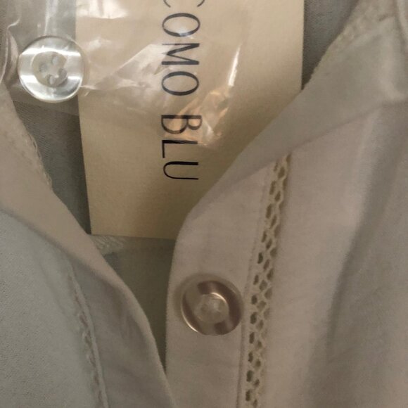 Como Blu Crochet Detail Summer Weight blouse - eggshell XL NWT - Picture 1 of 11